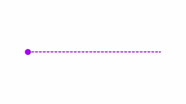 Dotted Path Line from Start to End Point animation in 4K animation with alpha channel Animation of a path from one point to another in 4k in transparent