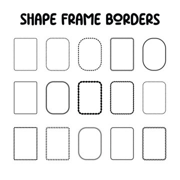 Decorative Rectangle Border Frame Set, Portrait Landscape Design Element, Vector Illustration Isolated