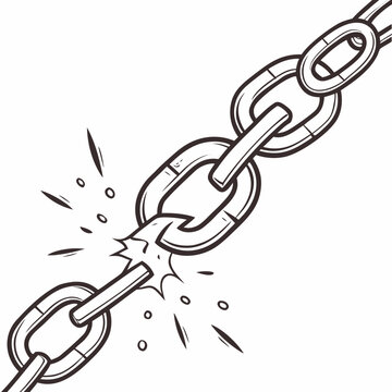 A broken chain with one link separated