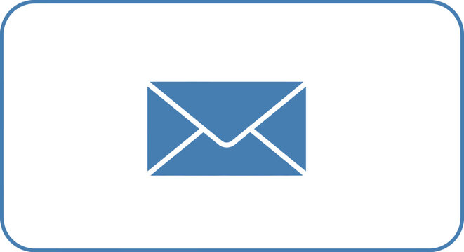 Blue Envelope Icon on White Background.