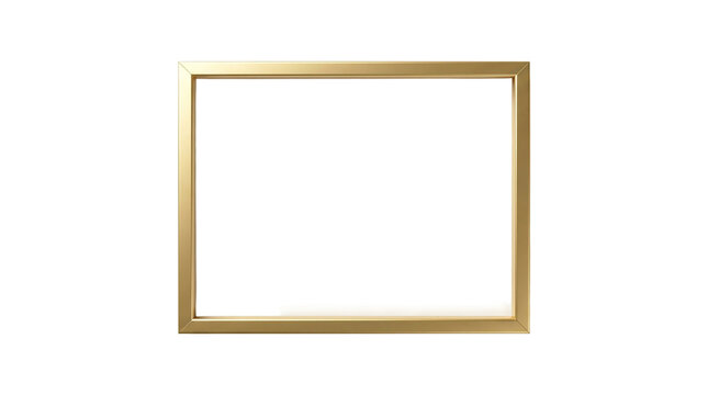 Simple golden square frame with light gold modern frame minimalist frame plain frame art frame photo frame display frame minimalist studio shot empty frame as isolated element