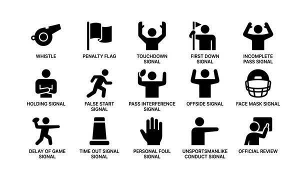 American football referee signals: illustrated guide to whistle, flags, and hand gestures