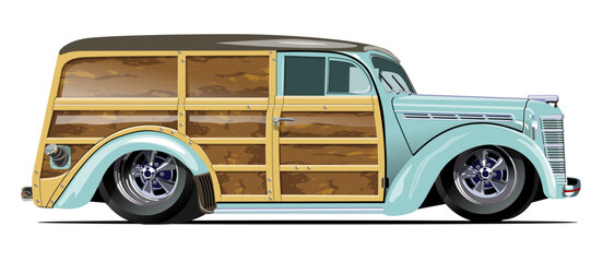 Vector retro woody wagon lowrider © Mechanik