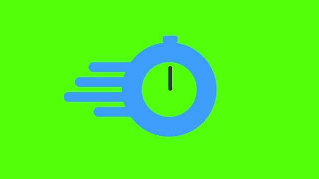 Speedy Time Concept: A dynamic visual representation of time, showcased by a stopwatch icon against a vibrant green background, depicting the fast-paced nature of modern life.