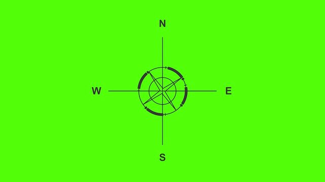 Compass of Direction: A straightforward compass rose illustration, elegantly marked with the cardinal directions (North, South, East, West), over vibrant green background, and hinting at exploration.