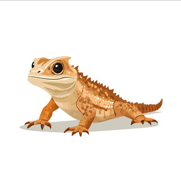 simple vector tuatara clipart illustration white background vector art style simple design flat illustration no shadows