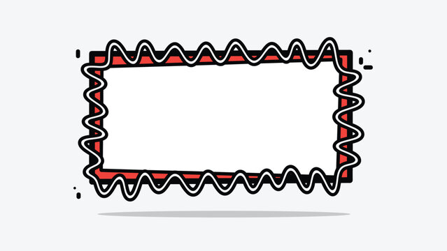 Rectangular border frame with a bright red inner edge and a white wavy line overlay for festive and catchy text boxes.
