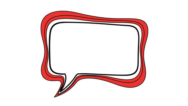 Speech bubble with a thick wavy red border and thin black lines for bold messaging and expressive dialogue design.