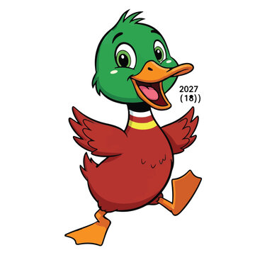 Cartoon Duck Character Running Animation Commercial