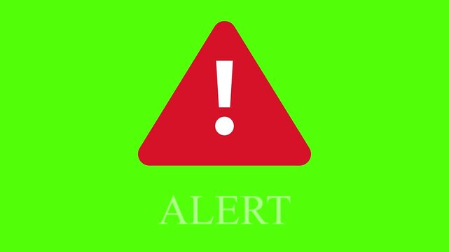 Alert Sign: A vibrant red alert sign on a solid green background conveys a clear message of caution and attention.