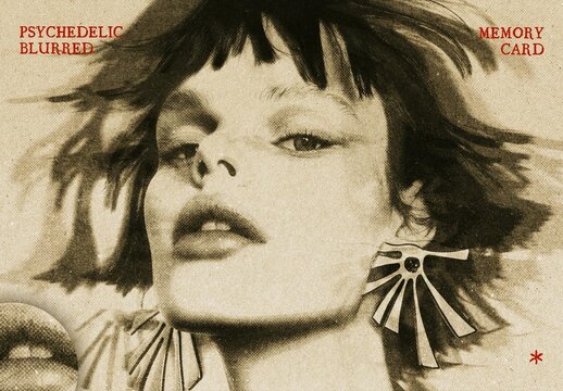 Psychedelic Memory Photo Card Mockup