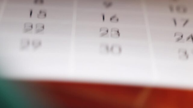 Calendar pages turn day by day in a simple time display