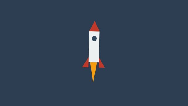 Rocket Ship Soaring Through Space.