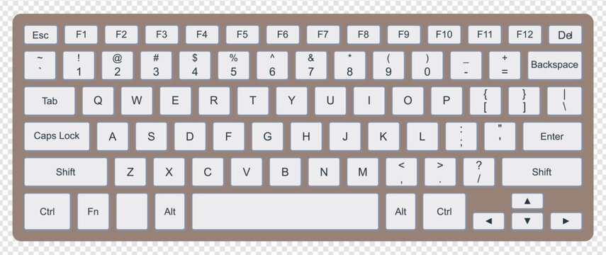 Computer Keyboard Layout Template with Letters &ndash; Modern Keyboard