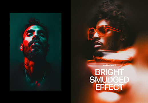 Blurred Poster Photo Effect Mockup