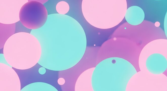 Abstract backdrop showing diffuse circular shapes and soft glowing spheres, creating a colorful, dreamy, out of focus visual pattern, background, sphere, blur