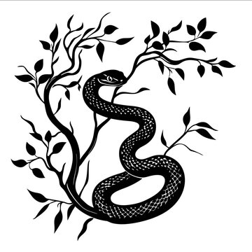 black silhouette coral snake on a white backgrounk vector