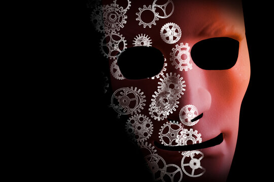 Artificial intelligence concept with robot face