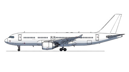 Fototapeta premium Vector CAD design of airplane showcasing detailed vector CAD design