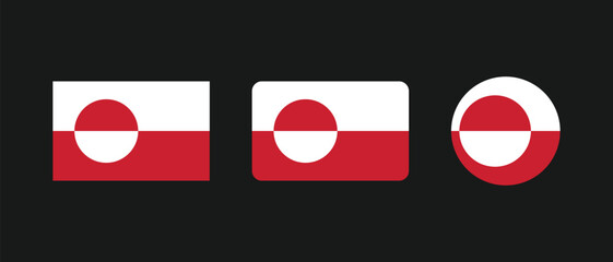 Greenland Flag Vector Icon Set for National Symbol Identity Culture Design © JannatulFerdous
