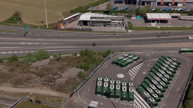 Electric bus depot renewable energy system Europe