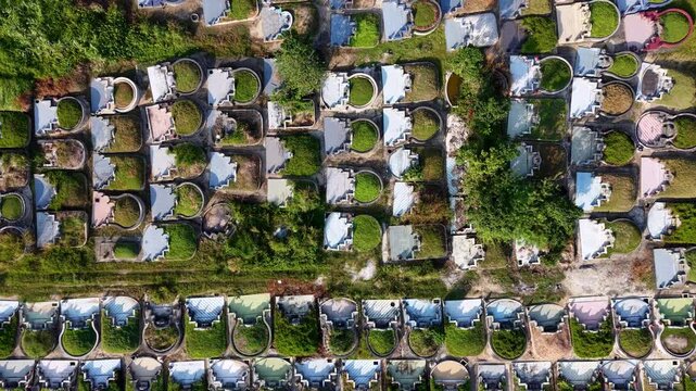 Aerial glimpse of Chinese cemetery at Ulu Choh in serene natural