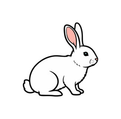 Obraz premium White rabbit illustration isolated on black background