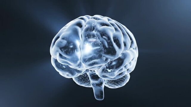 Digital Brain Scan with Glowing Neural Activity and Data Flow.