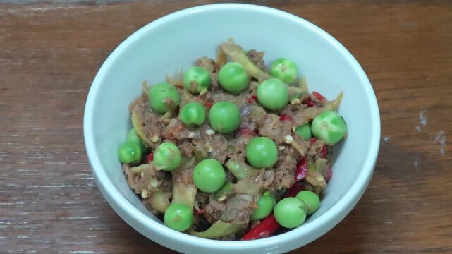 Nam Prik Kapi is a Thai dish.