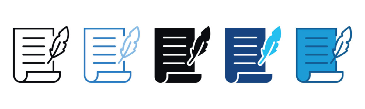 Writer Icon Set Multiple Style Of