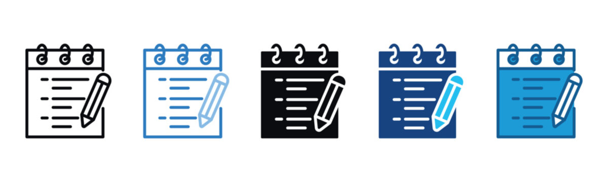 Note Icon Set Multiple Style Of