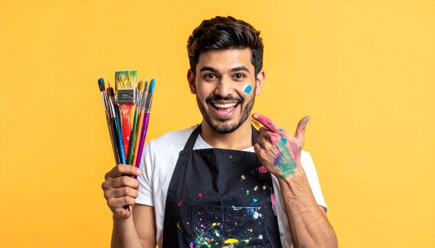 Creative Artist with Paintbrushes