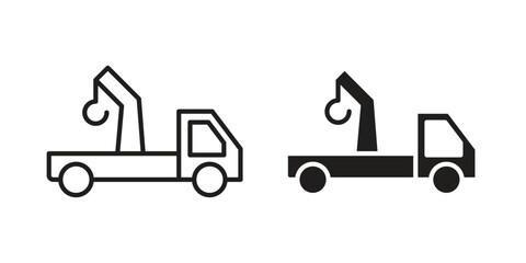 Fototapeta premium Car crane icon for graphic and web design. EPS10