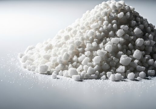 Brightly lit, large white coarse salt crystals dramatically piled, emphasizing the texture and purity of the natural seasoning, pile, texture, close up