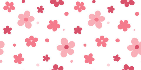 Seamless pattern with abstract simple cute flowers. Blossom print. Vector graphics. © Ирина Горбунова