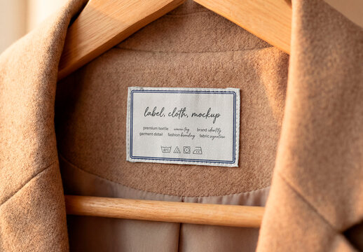 Coat Label Mockup On Hanger