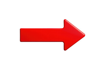 Plakat Red 3d arrow pointing right on a transparent background, symbolizing direction, navigation, and growth