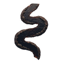Obraz premium Winding River of Dark Liquid and Cracked Earth