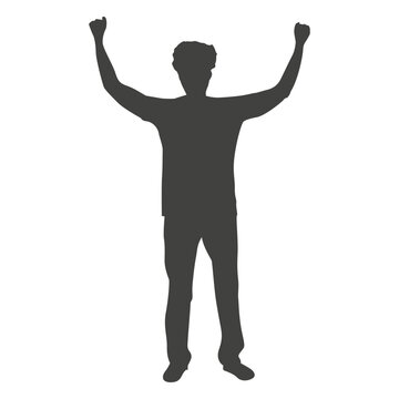 Man raising hands silhouette 1