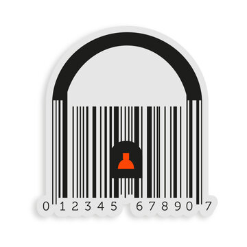 Orange codebar padlock