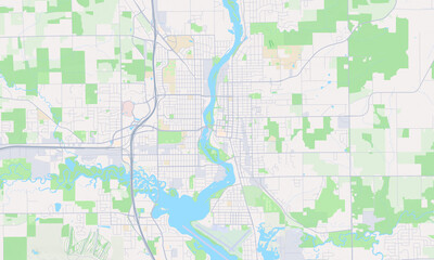 Naklejka premium Wausau Wisconsin map