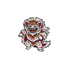 Obraz premium Colorful Lion Dance Performance Character Design.