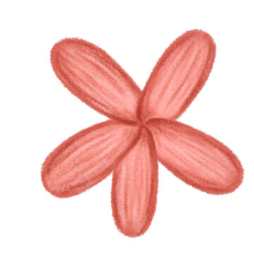 Fresh colorful tropical flower digital illustration in watercolor brush