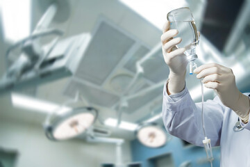 IV solution prep in OR