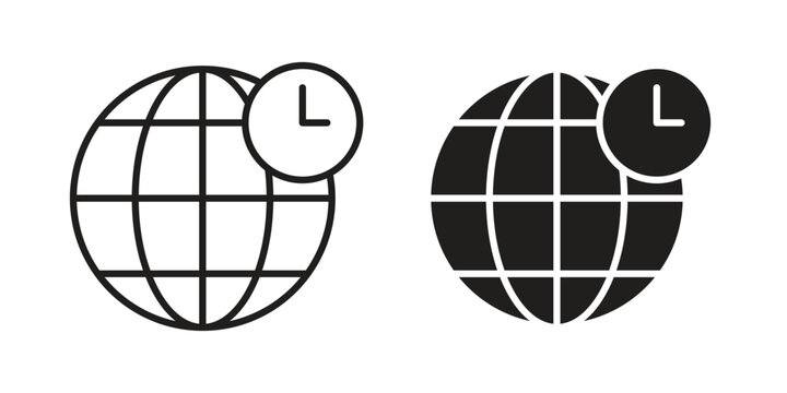 Time zones icon for graphic and web design. EPS10