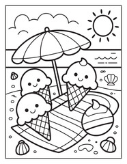 Naklejka premium Preppy Lemon Summer Vibes Coloring Book