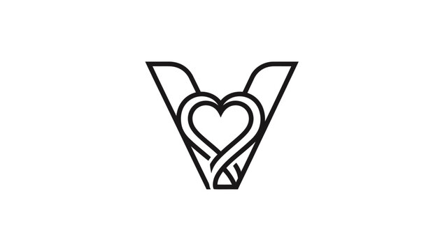 Heart Shaped Letter W Logo Design.