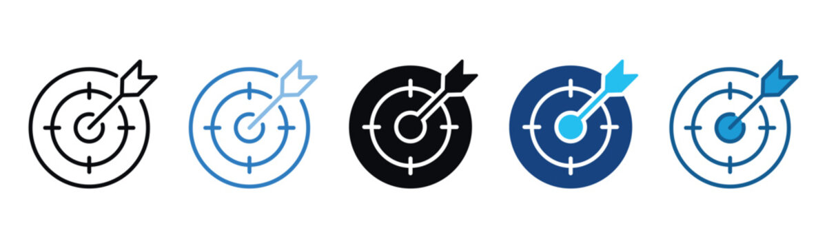 Goal Icon Set Multiple Style Of