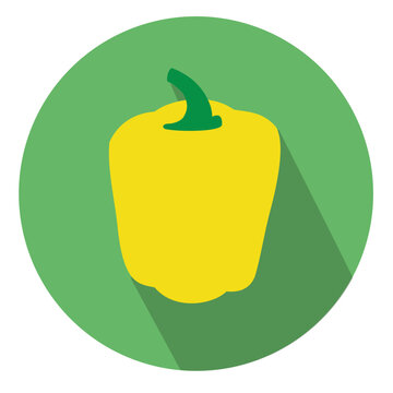 Yellow capcicum circle icon