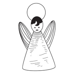 Fototapeta premium Angel hand drawn icon 41